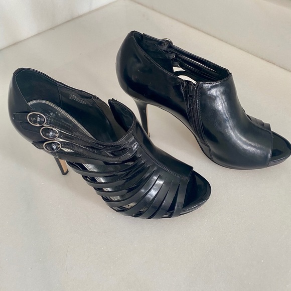 White House Black Market Shoes - Black Open Toe Heels